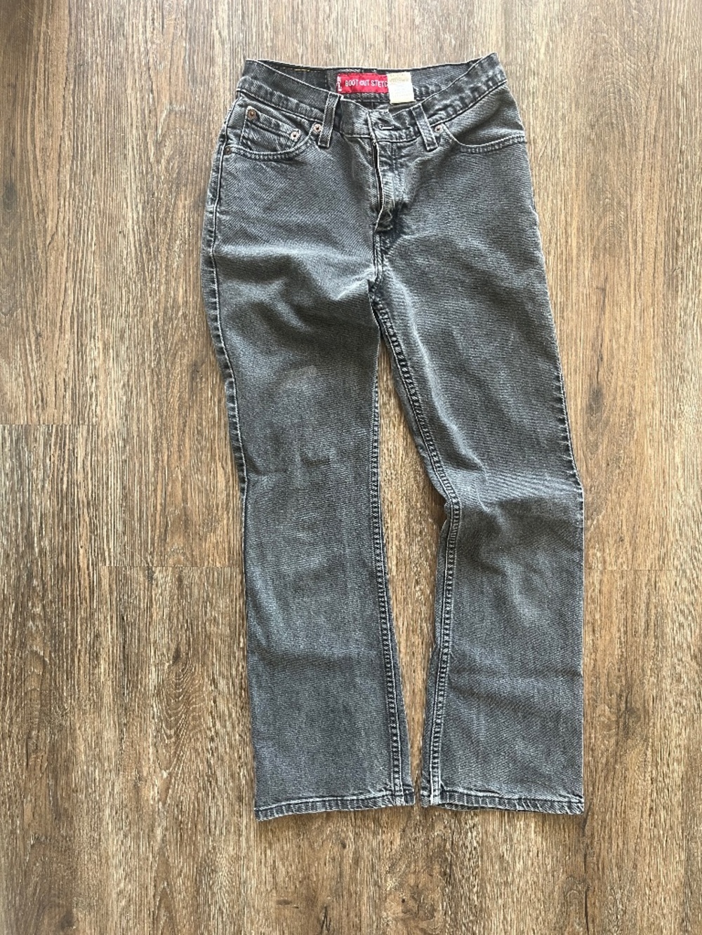 Levis 517 Boot Cut Jeans Junior's Size 5 Short Dark Wash Slim Fit Stretch